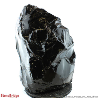 Obsidian Black Boulder Cut-Base U#64 - 20" 1/4" from The Rock Space