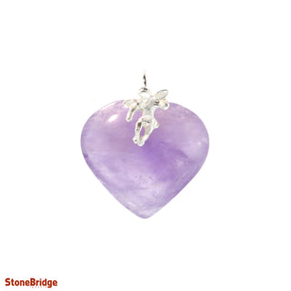 Amethyst Heart & Angel - 925 Silver Pendant from The Rock Space
