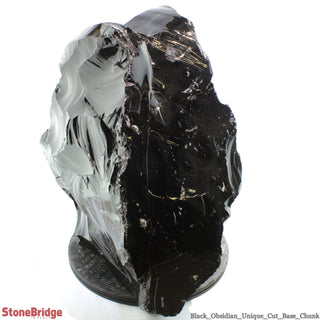 Obsidian Black Boulder Cut-Base U#74 - 17" from The Rock Space