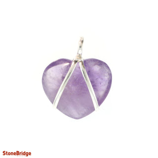 Amethyst V-Bale Heart - 925 Silver Pendant from The Rock Space