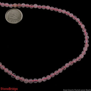 Rose Quartz Faceted - Round Strand 15" - 4mm from The Rock Space
