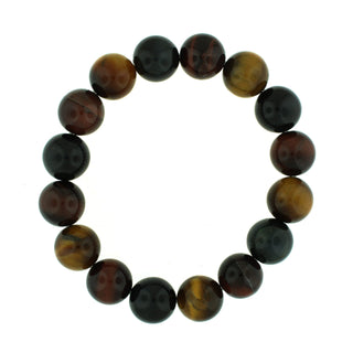 Tiger's Eye Mix Round Bracelet - 12mm from The Rock Space
