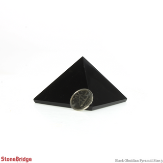 Black Obsidian Pyramid #3 - 1 3/4" to 2" Wide from The Rock Space