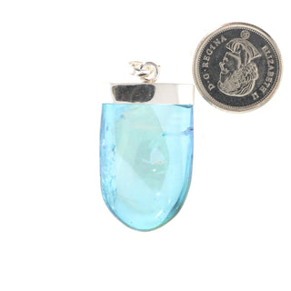 Aqua Aura U Shape - 925 Silver Pendant from The Rock Space