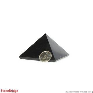 Black Obsidian Pyramid #4 - 2" to 2 1/4" Wide from The Rock Space