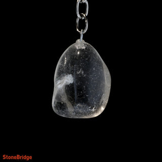 Keychain - Clear Quartz Tumbled from The Rock Space