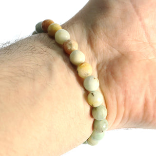 Amazonite Mixed Colour Faceted Round Bracelet - 8mm from The Rock Space