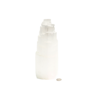 Selenite Tower Lamp - Small 8” Tall from The Rock Space