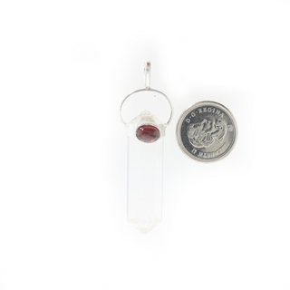 Clear Quartz Double Terminated Cabochon - 925 Silver Pendant from The Rock Space