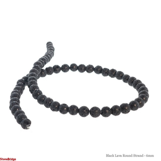 Black Lava Round Strand - 6mm from The Rock Space