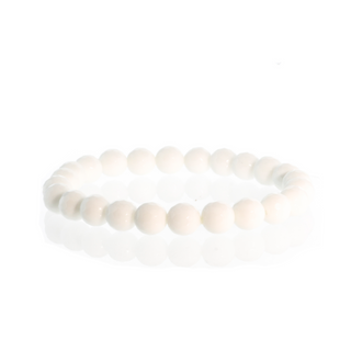 Porcelain White Faceted Round Bracelet - 8mm from The Rock Space
