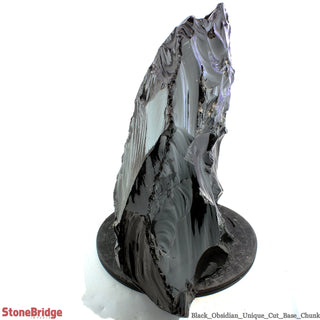 Obsidian Black Boulder Cut-Base U#73 - 17 1/2" from The Rock Space