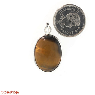Tiger Eye Gold Cabochon - 925 Silver Pendant from The Rock Space