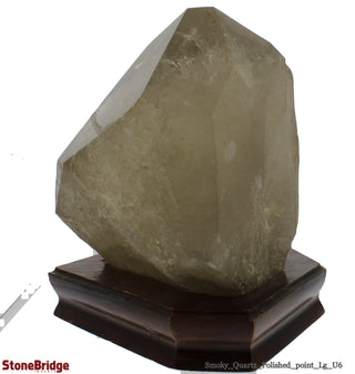 Smoky Quartz Point On Wood Base U#06 - 8 1/2" from The Rock Space