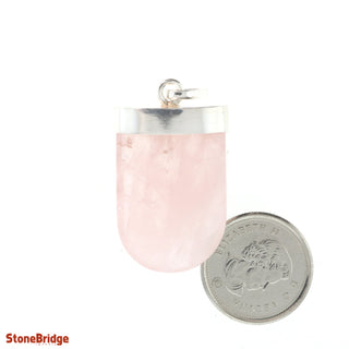 Rose Quartz Tongue - 925 Silver Pendant from The Rock Space