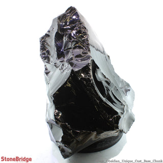Obsidian Black Boulder Cut-Base U#86 - 18 3/4" from The Rock Space
