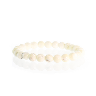 Shell White Round Bracelet - 8mm from The Rock Space