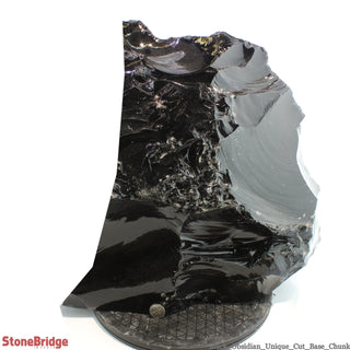 Obsidian Black Boulder Cut-Base U#73 - 17 1/2" from The Rock Space