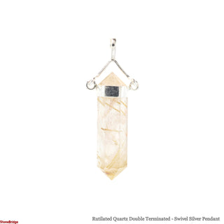 Rutilated Quartz Double Terminated Swivel - 925 Silver Pendant from The Rock Space