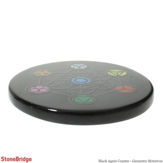 Black Agate Coaster - Geometry Metatron from The Rock Space