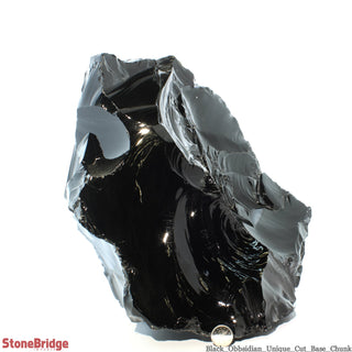 Obsidian Black Boulder Cut-Base U#48 - 14 1/2" from The Rock Space