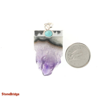 Amethyst Slab - 925 Silver Pendant from The Rock Space