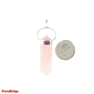 Rose Quartz Double Terminated Cabochon - 925 Silver Pendant from The Rock Space