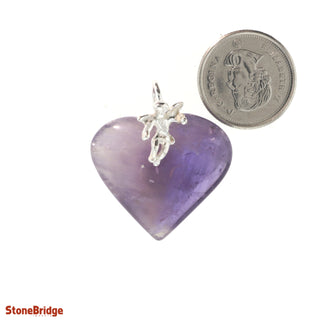 Amethyst Heart & Angel - 925 Silver Pendant from The Rock Space