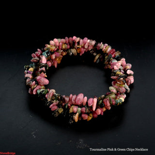 Pink Tourmaline & Green Chip Strands - 3mm to 5mm from The Rock Space