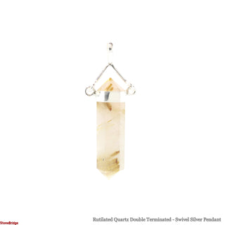 Rutilated Quartz Double Terminated Swivel - 925 Silver Pendant from The Rock Space