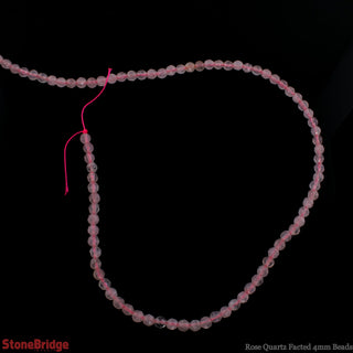 Rose Quartz Faceted - Round Strand 15" - 4mm from The Rock Space