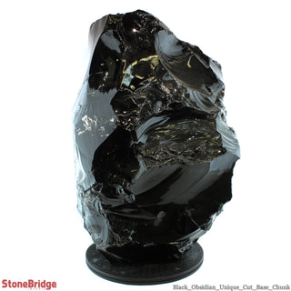 Obsidian Black Boulder Cut-Base U#63 - 24 1/2" from The Rock Space