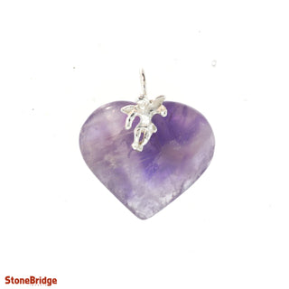 Amethyst Heart & Angel - 925 Silver Pendant from The Rock Space