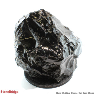 Obsidian Black Boulder Cut-Base U#80 - 15 1/2" from The Rock Space
