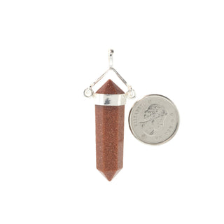 Goldstone Double Terminated Swivel - 925 Silver Pendant from The Rock Space