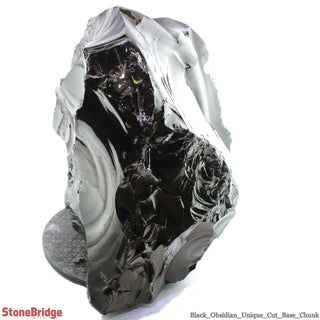 Obsidian Black Boulder Cut-Base U#74 - 17" from The Rock Space