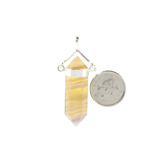 Fluorite Yellow Double Terminated Swivel - 925 Silver Pendant from The Rock Space