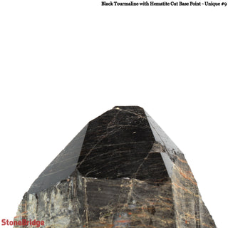 Black Tourmaline & Hematite Cut Base, Polished Point U#9 from The Rock Space