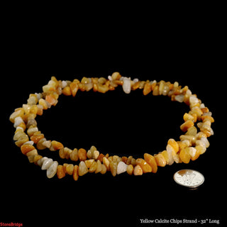Calcite Yellow Chip Strands - 5mm to 8mm from The Rock Space