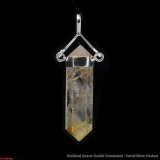 Rutilated Quartz Double Terminated Swivel - 925 Silver Pendant from The Rock Space