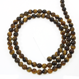 Tiger Eye A - Round Strand 15" - 4mm from The Rock Space