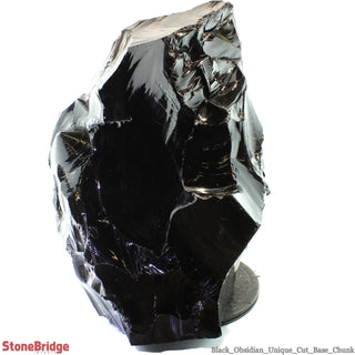 Obsidian Black Boulder Cut-Base U#84 - 23" from The Rock Space