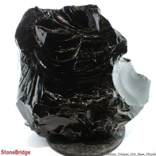 Obsidian Black Boulder Cut-Base U#76 - 17 3/4" from The Rock Space