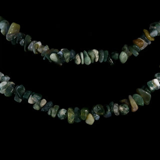 Agate Green Moss Chip Strands - 5mm to 8mm from The Rock Space