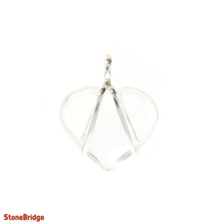 Clear Quartz V-Bale Heart - 925 Silver Pendant from The Rock Space