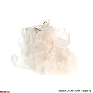 Rutile on Quartz Cluster U#3 - 4 1/4" from The Rock Space