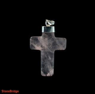 Rose Quartz Cross - 925 Silver Pendant from The Rock Space