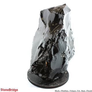 Obsidian Black Boulder Cut-Base U#72 - 20" from The Rock Space