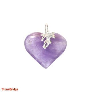 Amethyst Heart & Angel - 925 Silver Pendant from The Rock Space