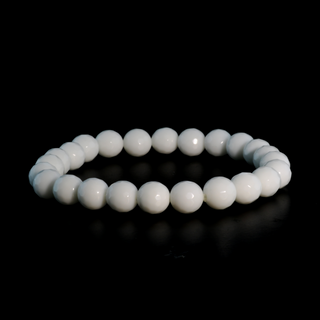 Porcelain White Faceted Round Bracelet - 8mm from The Rock Space